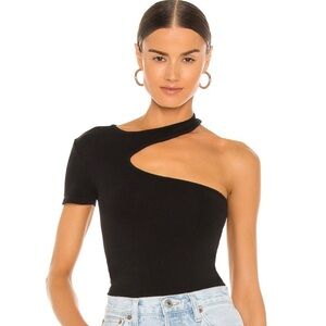 🌻NEW NWOT Helmut Lang Cutout Seamless Black Crewneck Short Sleeve Top sz XS/S